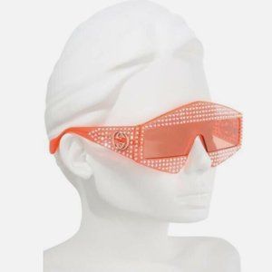 NEW Gucci Hollywood Forever Women's GG0357S Crystal Orange Sunglasses $1450